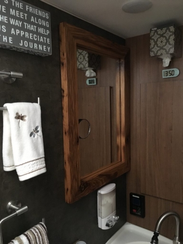 Framed bathroom mirror