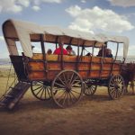 Historic Trails West covered wagon near Cody, WY
