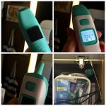 Hanging the digital thermometer with Velcro