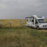 Backed off the rural highway in ND for lunch break