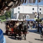 Main street on Mackinac Island, MI, on Lake Huron.