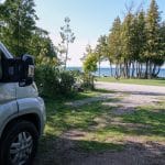 Our view of Lake Huron from the Mackinaw Mill Creek Campground in MI